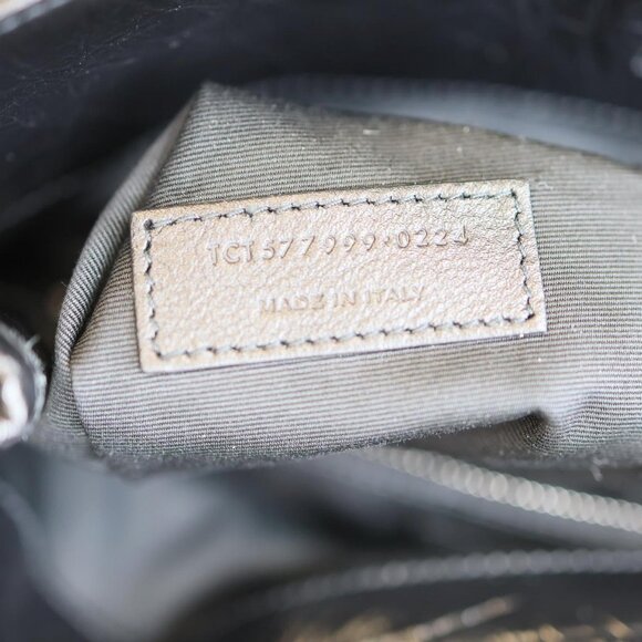 Yves Saint Laurent  Niki Medium Crinkled Leather Shopping Tote Bag Black - Picture 12 of 12